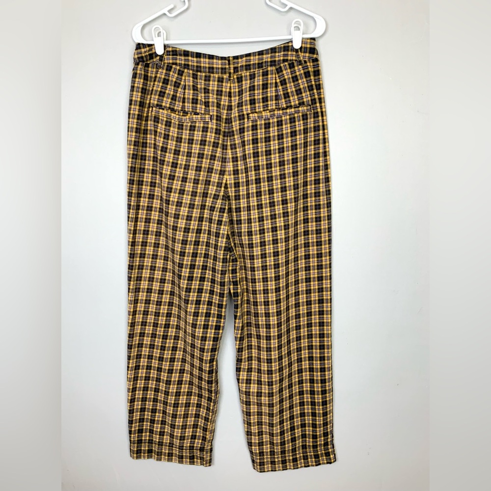 Free People Sz 10 Joey Menswear Inspired Plaid High Waist Pants Trousers Grunge - Picture 5 of 9